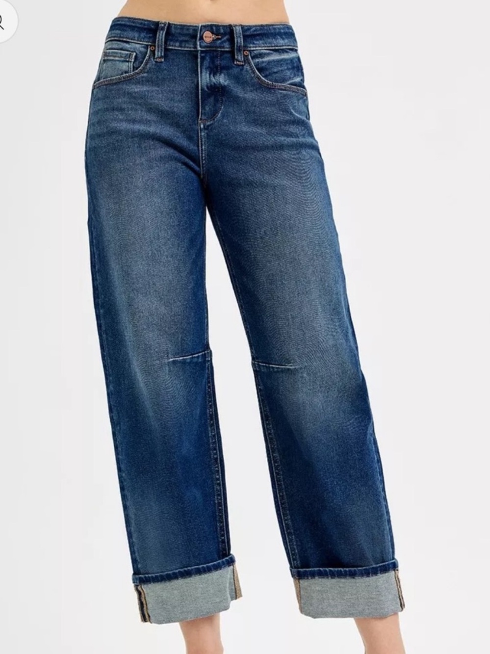 RISEN Slouchy Crop Barrel
Cuffed Jeans
